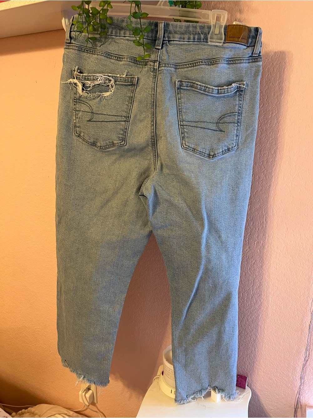 American Eagle Outfitters Light Wash Distressed Boyfriend Jeans - Picture 2 of 2